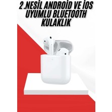 2. Nesil Bluetooth Android Ios Uyumlu Kablosuz Kulaklık Çağrı Cevaplama