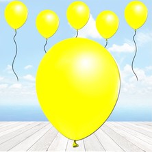 Süsle Bebek ve Parti Metalik Parlak Balon, 30 cm x 10 Adet - Sarı