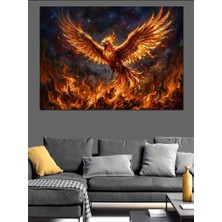 Artmeg Alevler Içinden Doğan Anka Kuşu Dekoratif Kanvas - Mdf Ahşap Tablo