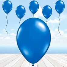 Süsle Bebek ve Parti Metalik Parlak Balon, 30 cm x 10 Adet - Lacivert