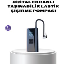 Kablosuz Dijital Lastik Şişirme Pompası LED Işıklı 80W