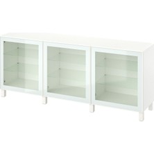 Dolap Kombinasyonu, Beyaz-Şeffaf Cam, 180X42X74 Cm, Glassvık, Stubbarp-Beyaz