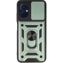 Poco M5 Kılıf Pars Lens Yüzüklü Silikon - Yeşil