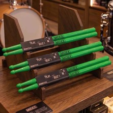 Midex GFK-801GR-3X 5A Bateri Baget Kırılmaz Polyemid Yeşil Davul Bageti 5A Drumsticks 6 Adet