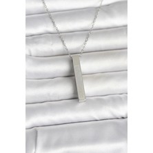 Pazarcan Çelik Gümüş Renk Ayetel Kürsi Yazılı Bar Çubuk Kolye