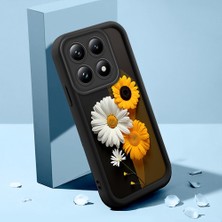 HONTINGA Xiaomi 14T Pro ile Uyumlu Kılıfı Düşüme Önleyici Basitlik Anti Düşme Kamera Korumali Şirin Kedi Çiçek Siyah Desen Yumuşak Silikon Telefon Kılıfı Kadın ve Erkek Için Uygundur K2-0251