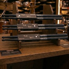 Midex GFK-801BK-3X 5A Bateri Baget Kırılmaz Polyemid Siyah Davul Bageti 5A Drumsticks 6 Adet