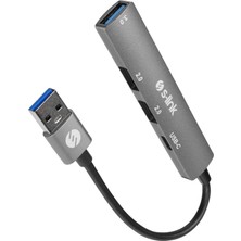 S-Link SW-U322 Usb3.0 To 2xusb 2.0 1xusb 3.0 1xtype-C Metal USB HUB(1923)
