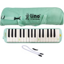 Lino 32 Tuşlu Melodika Pastel Yeşil Renkli Bez Çanta ile 32 Tuşlu Eğlenceli Müzik Aleti