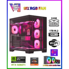 Gamepage GTA-Valo X50 💎  Ryzen 7 5700X 32GB Ram 1TB M.2 Nvme SSD 8GB GDDR7 RTX5060Ti Ekran Kartı Oyuncu Masaüstü Bilgisayarı