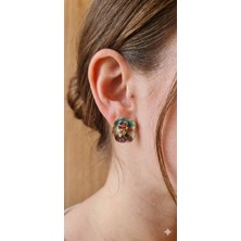 Karma Shop 316L Çelik Mine Işçilikli Vintage Madalyon Küpe