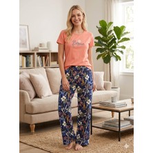 Asel Pijama Kadın Kısa Kollu Likralı Penye Viscon Kumaş Pijama Takımı