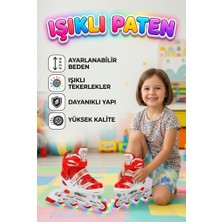 Farbu Oyuncak Işıklı Silikon Tekerli Ayarlanabilir L 38-41 Bedenli Çocuk Pateni Spor Dış Mekan Oyuncağı