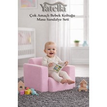 Yatella Çok Amaçlı Bebek Koltuğu & Masa Sandalye Seti - Pembe