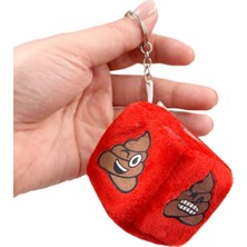 Bymiel Kırmızı Peluş Küp Emoji Anahtarlık – Yumuşak Dokulu Eğlenceli Tasarım