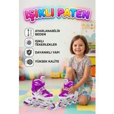 Farbu Oyuncak Işıklı Silikon Tekerli Ayarlanabilir S 30-33 Bedenli Çocuk Pateni Spor Dış Mekan Oyuncağı