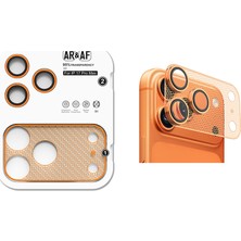 HTstore iPhone Uyumlu 17 Pro Max Zore Cl-22 Parmak Izi Bırakmayan Anti-Reflective 2in1 Kamera Lens Koruyucu-Turuncu