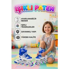 Farbu Oyuncak Işıklı Silikon Tekerli Ayarlanabilir M 34-37 Bedenli Çocuk Pateni Spor Dış Mekan Oyuncağı