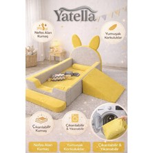 Yatella Şirin Tavşan Yatak - Çok Fonksiyonlu Bebek & Çocuk Yatağı  70 x 130 cm  Krem - Sarı
