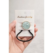 Bymiel Mint Taş Detaylı Lastik Toka – Şık Tasarım Saç Tokası