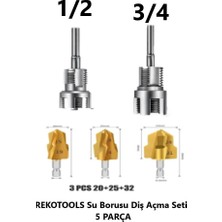 Rekotools -Pprc Pvc Su Borusu Diş Açma Seti 5 Parça – Havşa Pah Açma Aparatı Tesisatçı Kılavuz Seti