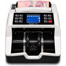 AlGeliyo Model-70+ Sesli Karışık Para Sayma Makinesi Beyaz ve Gri TL - Euro Dolar Hızlı Sayım Özelliği
