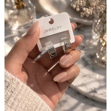 Bymiel Kabartmalı Çizgi Desenli Halka Küpe