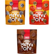 Züber Meyve Topu Tanışma Paketi 80G x 3 Adet (Yer Fıstıklı, Portakallı, Kakao Parçacıklı)