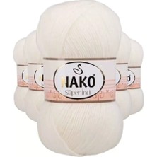 Herşey Trend Herşeytrend 5 Adet Süper Inci El Örgü Ipi 100 gr Ekru 300