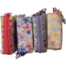 Unicus Bıg Zıp Çiçek Silikon Kalem Çantası Şeffaf UNCS-1182 Karışık - 1 Adet