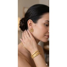 Karma Shop Antik Çiçek Motifli Küpe