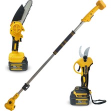 Bn-5 Cordless Tools LTJ-6A 2 Pcs Takım - Şarjlı Budama Makası - Şarjlı Testere  - 2m Teleskopik Uzatma Aparatı