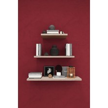 Asra Trend Modern 3'lü Uçan Raf Çok Amaçlı Duvar Rafı Organizer %100 MDF Kitaplık Mutfak Banyo Rafı DRF05