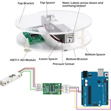 Emay Center 20 kg Load Cell Ağırlık Sensörü & HX711 Modül Seti - Arduino Uyumlu Dijital Terazi Kiti (Akrilik Diskli)
