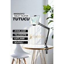 Ensiga Masaüstü Tablet Telefon Tutucu Ayarlanır Teleskopik Katlanır Seviyeli Tutucu