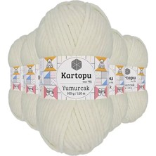 Herşey Trend Herşeytrend 5 Adet Yumurcak Kadife El Örgü Ipi Kırık Beyaz K011
