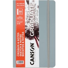 Canson Graduate Sert Kapaklı Eskiz Defteri 90GR  14X21,6 184 Sayfa - Açık Gri
