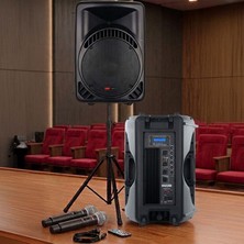 Lastvoice AMPLE-15SET 1000W 15 Inç Aktif Hoparlör ve Mikrofon Ses Sistemi Seti