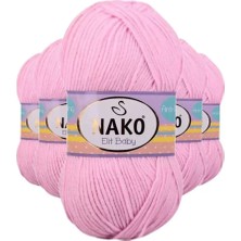 Herşey Trend Herşeytrend 5 Adet Elite Baby El Örgü Ipi Tüylenmeyen Bebek Yünü Açık Pembe 6936