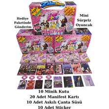 Emrah Gültekin K-Pop Manifest Kart Seti 10 Mini Paket 20 Kart 10 Sticker 10 Askılı Süs Mini Oyuncak Şeker Hediyeli