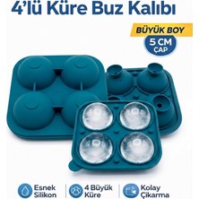 Neler Geldi Neler Büyük Boy Silikon 4 Lü Top Buz Kalıbı Buz Küpü Yuvarlak Buz Küpü Kalıbı Bpa Içermez Silikon