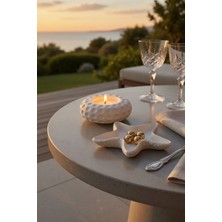 Safir Design Modern Dekoratif Set - Mumluk ve Deniz Yıldızı Formunda Kase-Mum Hediyeli