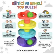 Shoplandu Eğitici ve Renkli Top Kulesi Çıngıraklı Top Oyunu