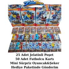 Emrah Gültekin Prime Time Efsane Futbolcu Kart Seti (25 Jelatin 50 Kart) Mini Oyuncak ve Şeker Hediyeli Süper Set