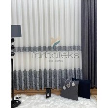 Farbateks Gri Antrasit Füme Renkli Tül Kırışmaz Ütü Istemez Tül Perde Karma 3kat Pilei Tül Perde
