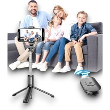Northcity Selfie Çubuğu - 360° Dönen Telefon Tutucu, Tripod ve Bluetooth Uzaktan Kumanda