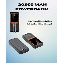 Northcity 20000 Mah Powerbank - Çok Kablolu Dijital Göstergeli Yüksek Hızlı Şarj