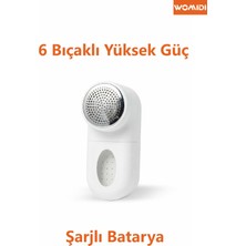 Şarjlı 6 Bıçaklı Tiftik Giderici Tüy Makinesi Kazak Giysi Elbise Temizleme Toplama Cihazı Womidi SM-870