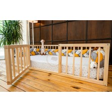 Wood And Montessori Woodandmontessori Montessori Doğal Ahşap Kapılı Çocuk Yatağı