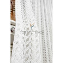 Farbateks Şık Yaprak Desenli Tül Perde Modern Dokuma Salon Tülü Elegance Serisi 2kat Pileli Tül Perde